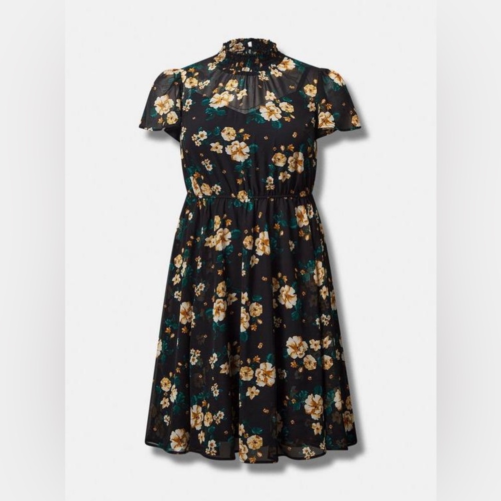 Torrid Mini Chiffon Smocked Dress Size 2